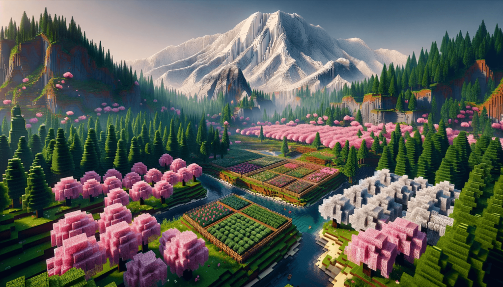 Pink Cherry Grove Range Cherry Blossom Biome Minecraft Seed